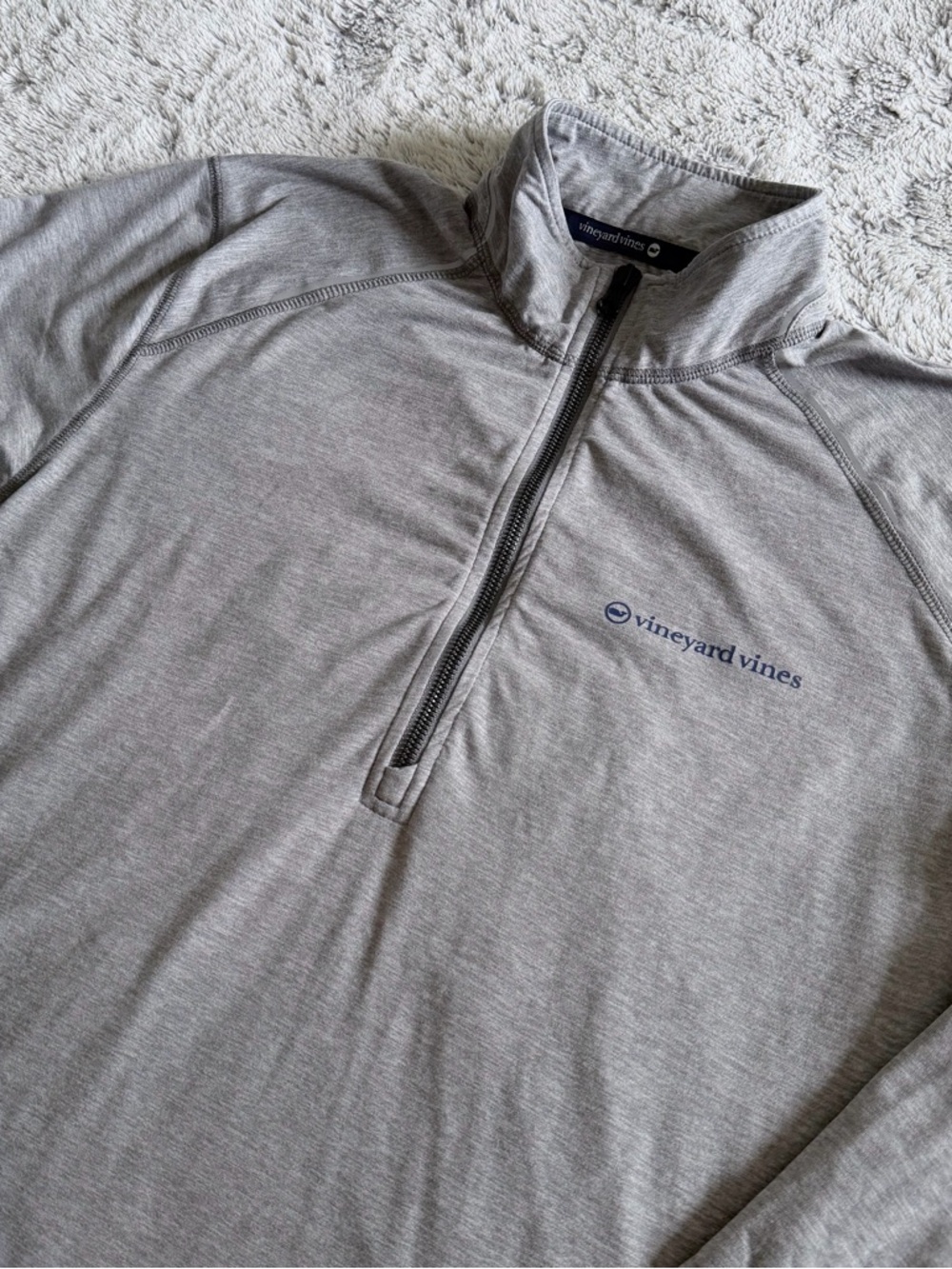 Vineyard Vines Performance 1/4 Zip Pullover Sweater Men’s Medium Gray Arm Pocket